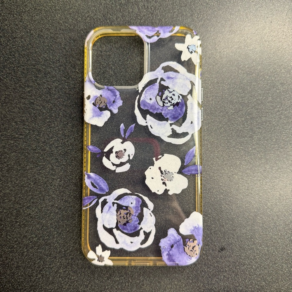 Floral Clear Phone Case - Purple and White